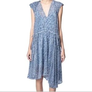 Zadig & Voltaire Rozane Velour Blue Dress
